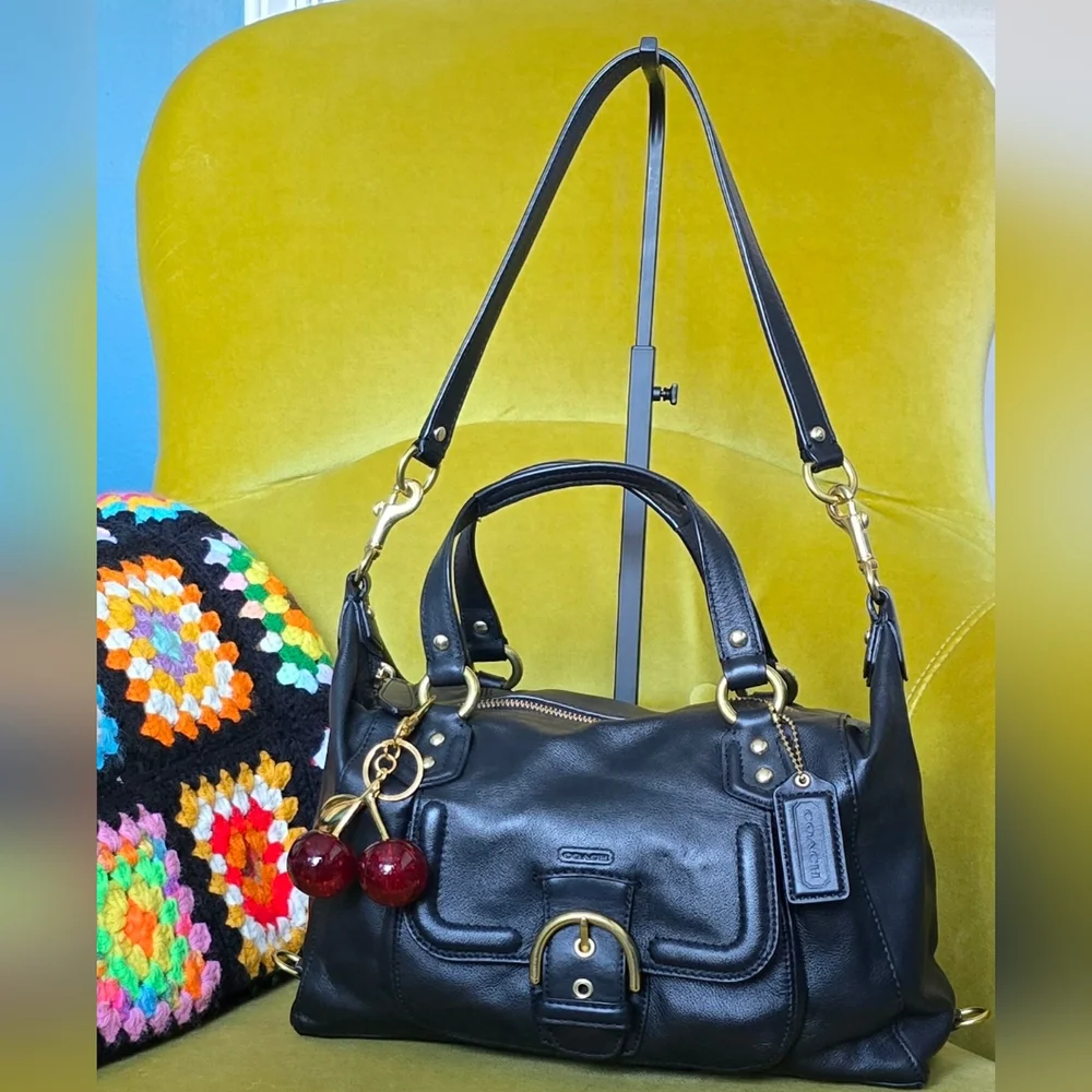 Black Coach Campbell Satchel w/ Gold Hardware (24690) - Picture 2 of 7